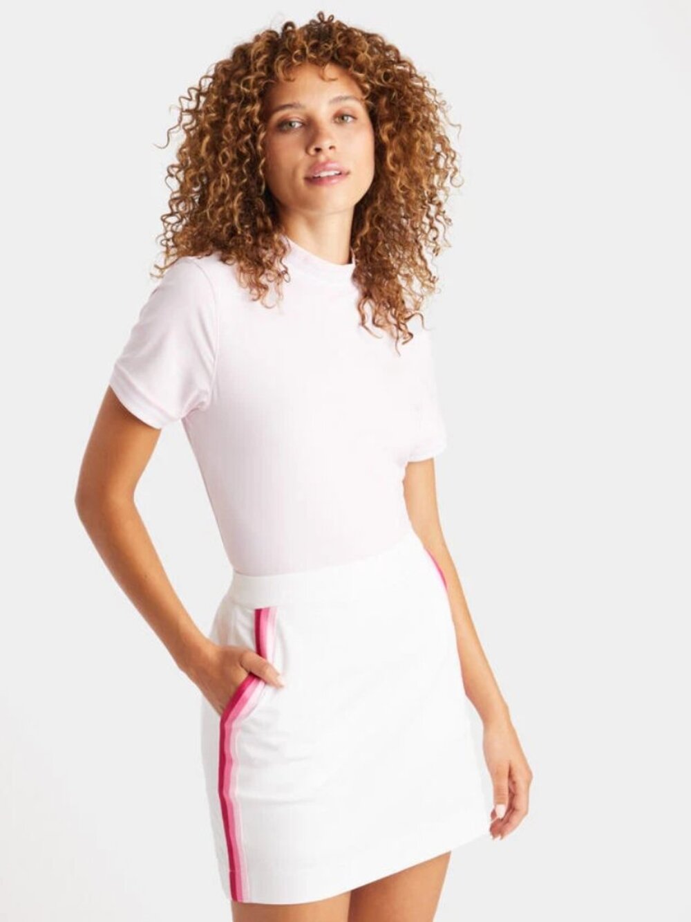 G/FORE Tux Skort Skirt Snow White Pink Size 0 Stretch Golf Liner Preppy Feminine